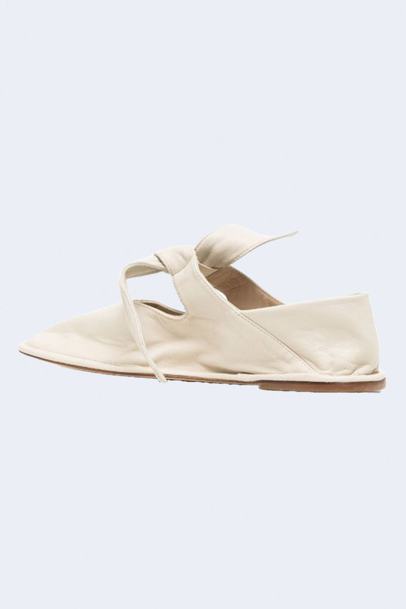 Llasada Front Knot Ballerina Flat in Cream