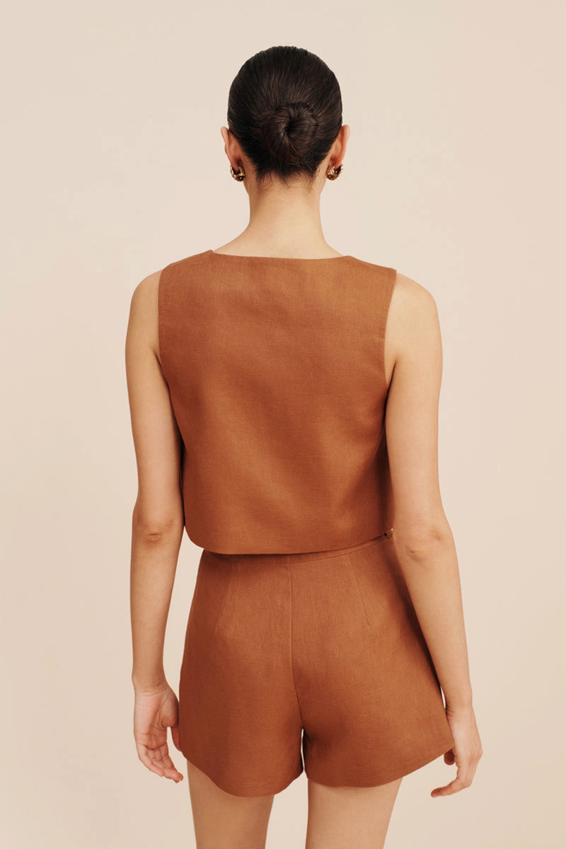 Rio Cropped Top in Chestnut