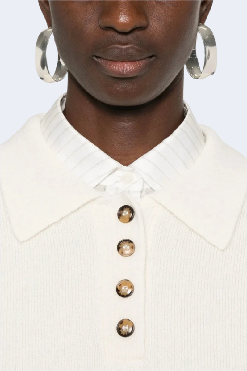 Homere Polo Sweater in Ivory