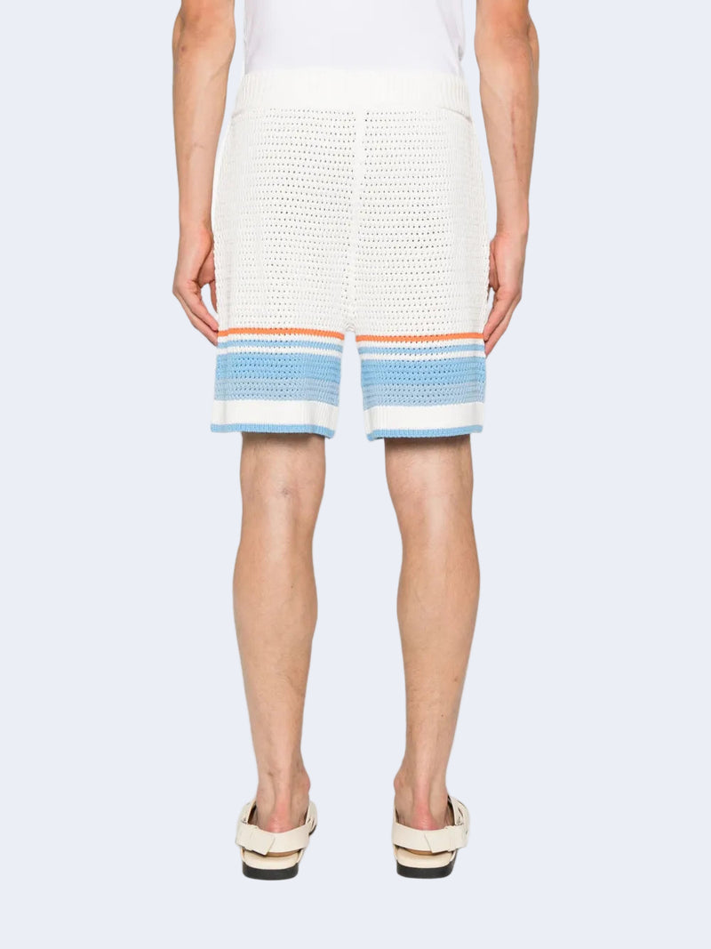 Faux Crochet Shorts  in Blue Multi