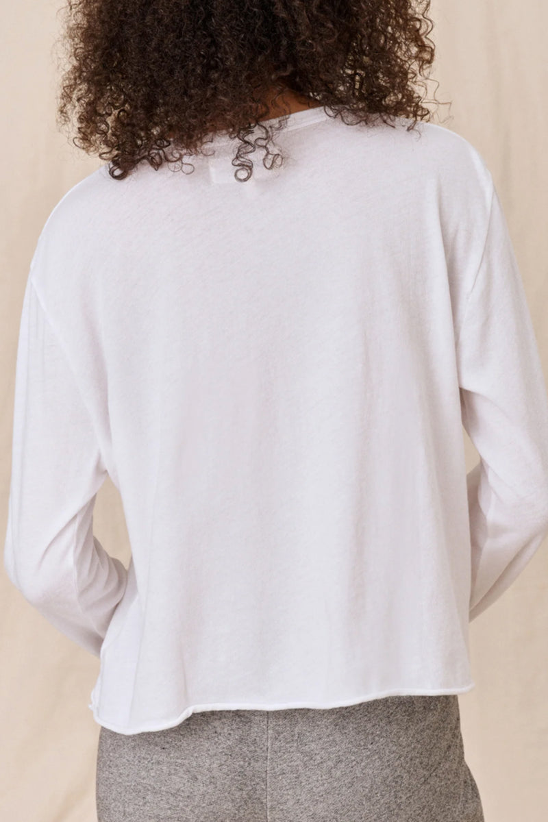 The Long Sleeve Crop Tee in True White