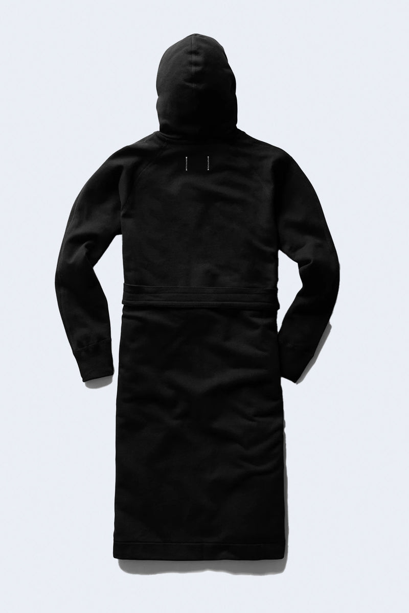 Midweight Terry Hooded Robe in Black