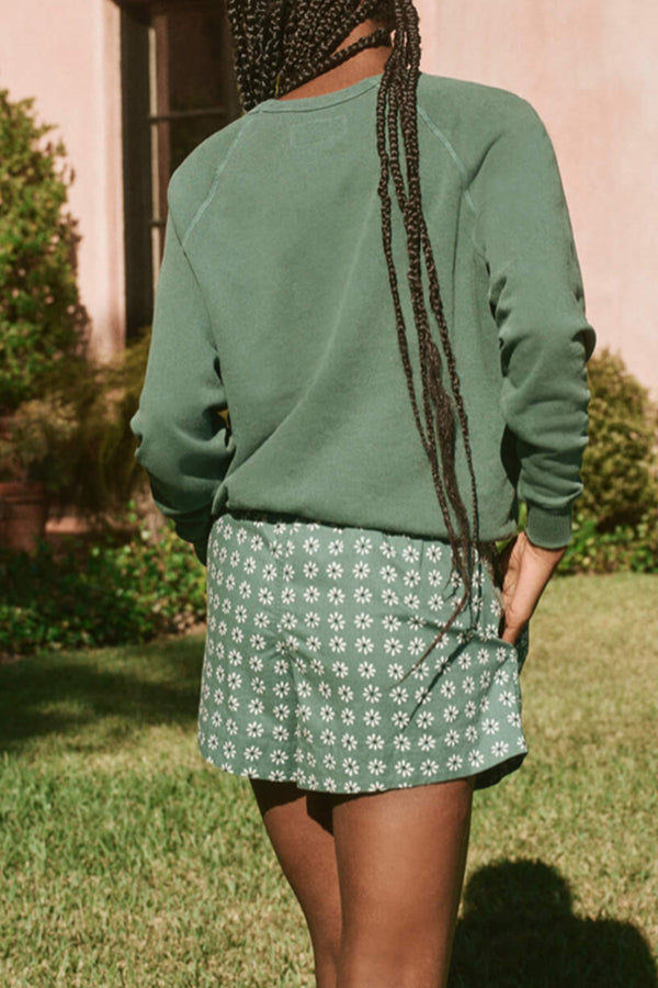 The College Sweatshirt With Island Palm Graphic in Palm Leaf