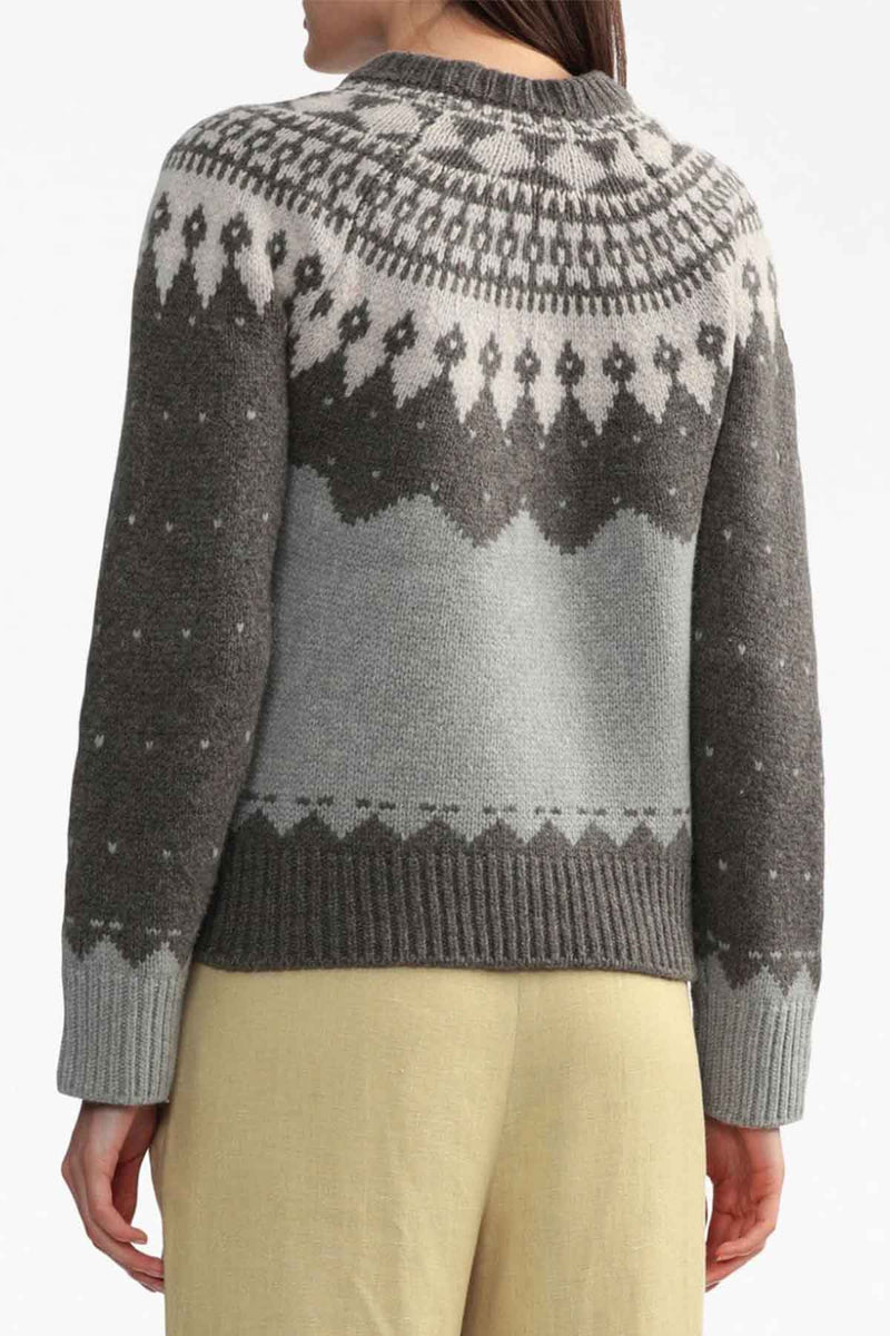 Anja Sheep Knit Raglan Slv Sweater in Grey