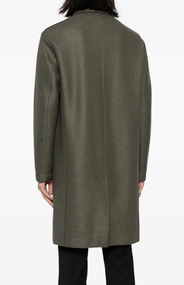 Men's Mac Pressed Wool Coat in Hunting Green