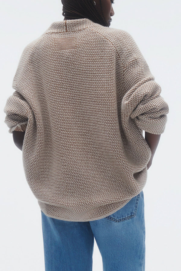 Boucle Everywhere Cardigan in Almond/Oatmeal