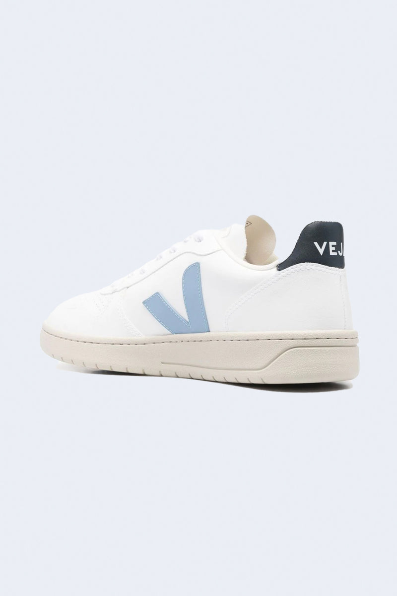 Men's V-10 Leather Sneaker in White Steel Nautico