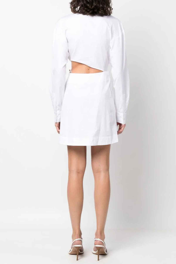 Folia Float Buckle Shirt Dress in White
