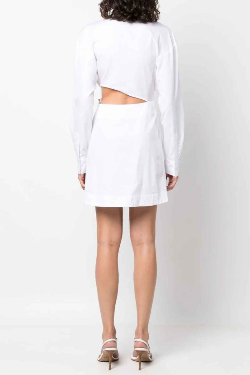 Folia Float Buckle Shirt Dress in White