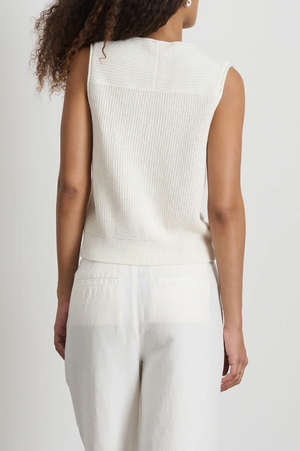 Eldridge Sweater Vest in Off White