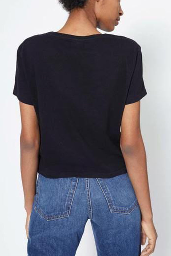 Women's 1950s Boxy Tee in Washed Black