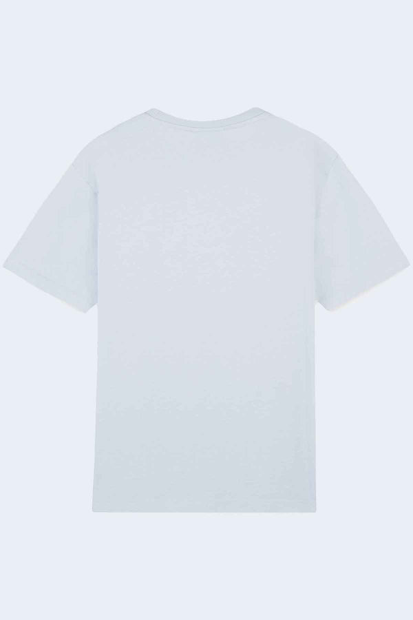 Chillax Fox Patch Regular Tee Shirt in Sky Blue