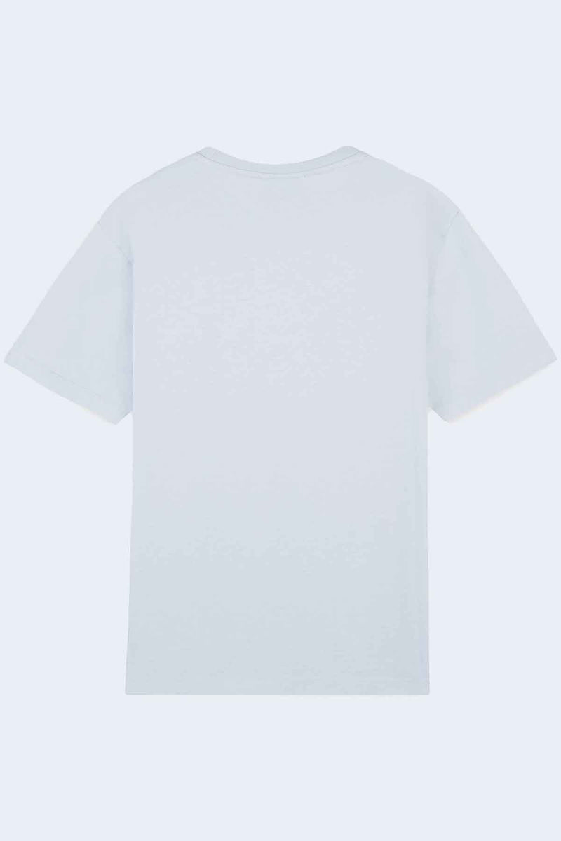 Chillax Fox Patch Regular Tee Shirt in Sky Blue