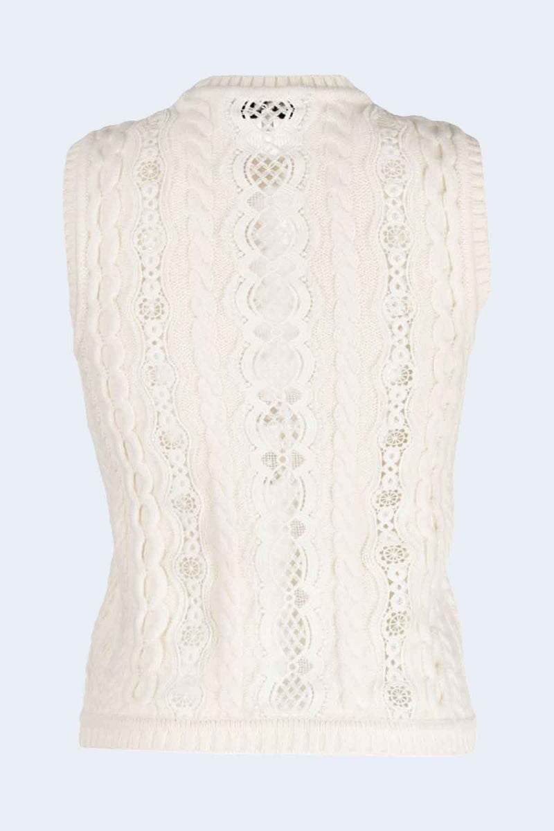 Dentelle Knit Tank Top in Arctic