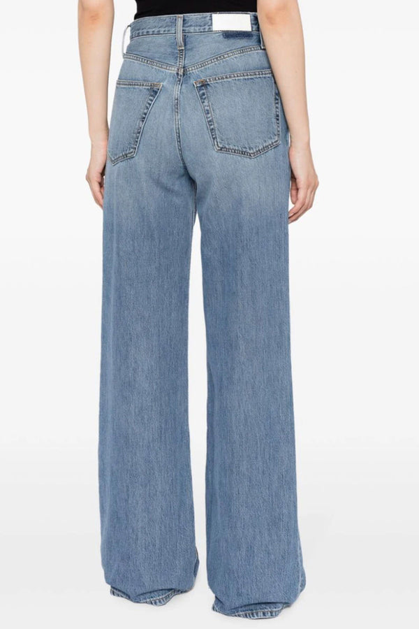 70s Ultra High Rise Wide Leg Jean in Sunfaded Flow