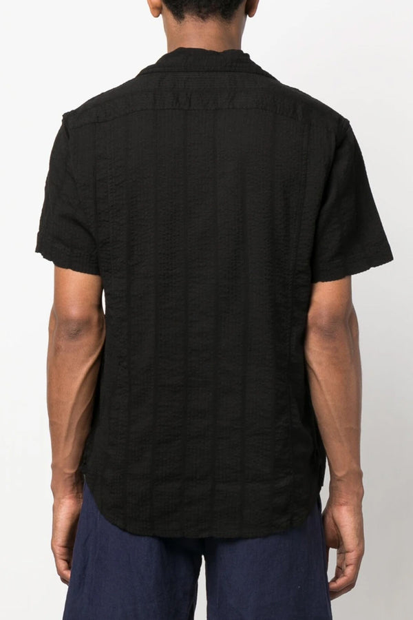 Striped Seersucker Short Sleeve in Black