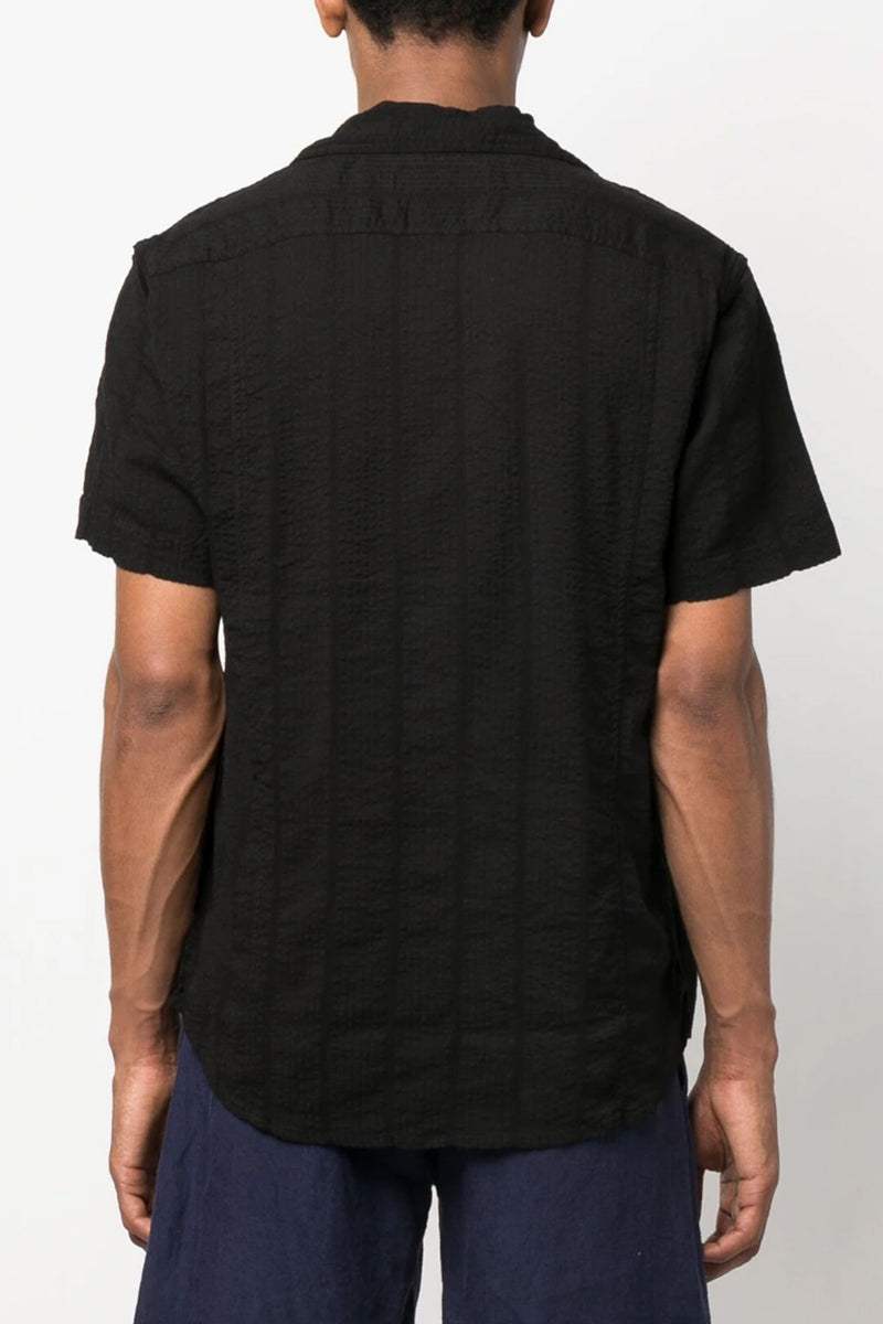 Striped Seersucker Short Sleeve in Black