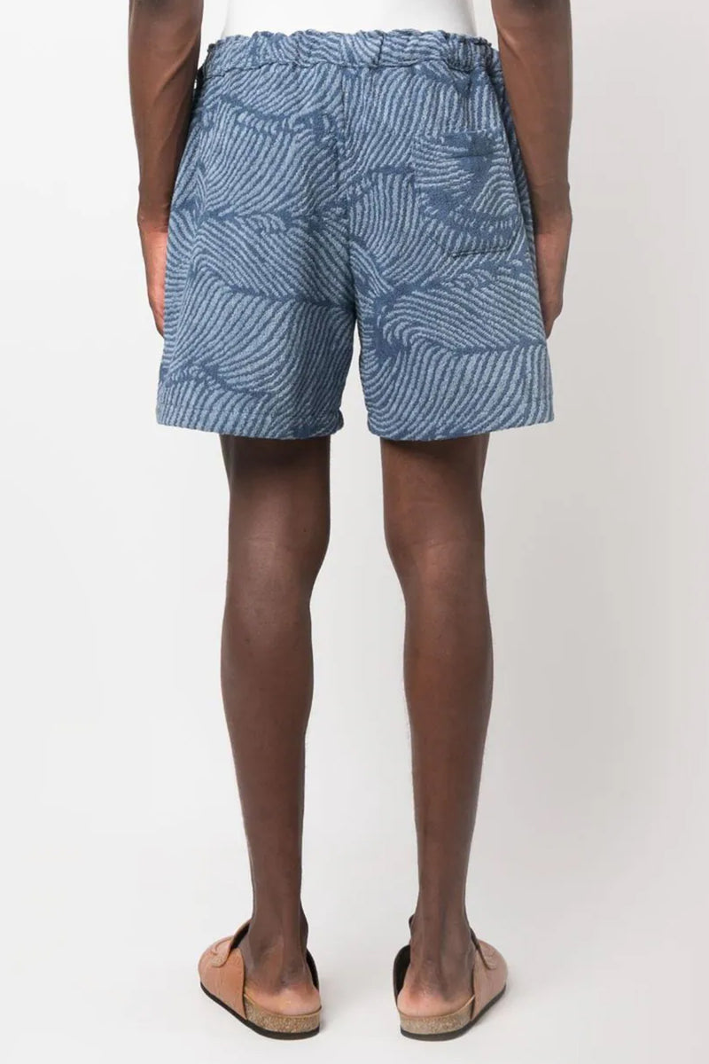 Printed Terry Shorts in Wavy