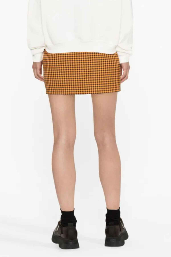 Check Mini Skirt in Brown Check
