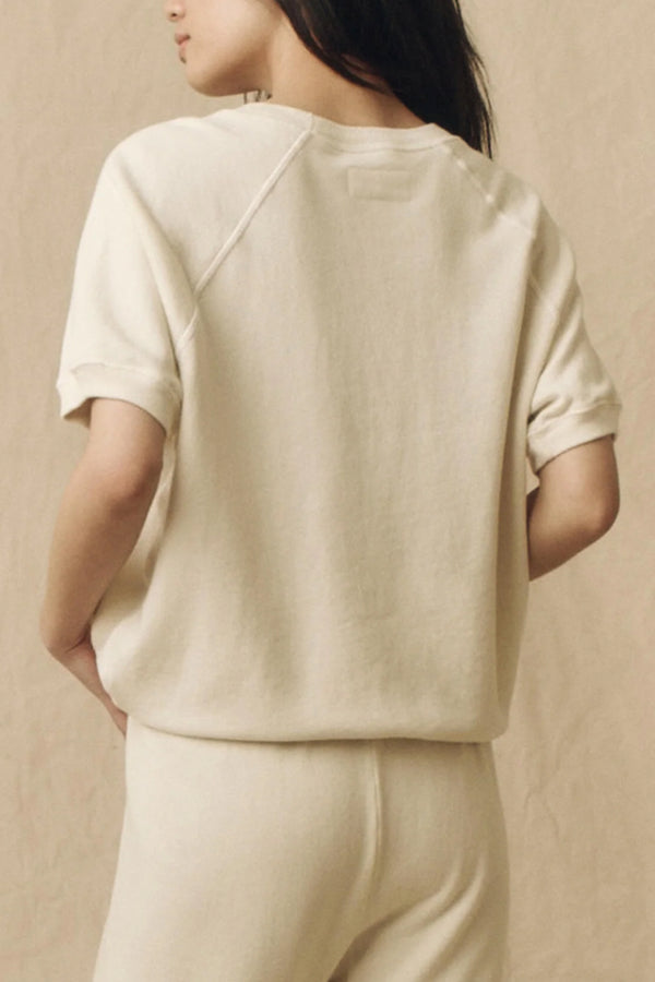 The Short Sleeve Sweatshirt in Washed White
