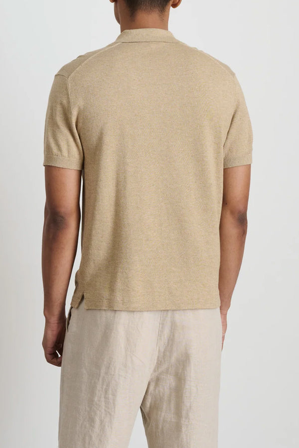 Aldrich Knit Shirt in Hemp Cotton Shirt in Dark Sand