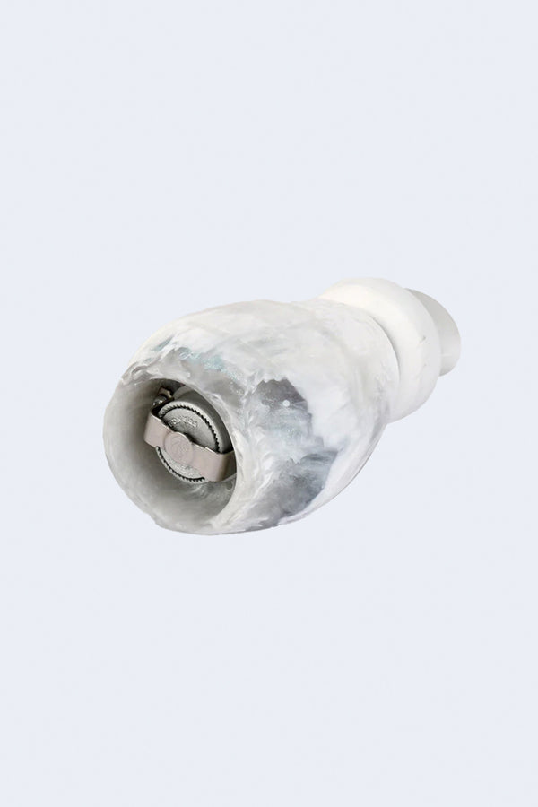 Boulder Pepper Grinder in White Marble
