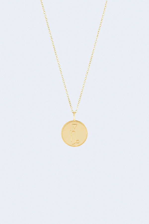 Capricorn Pendant Necklace in Yellow Gold