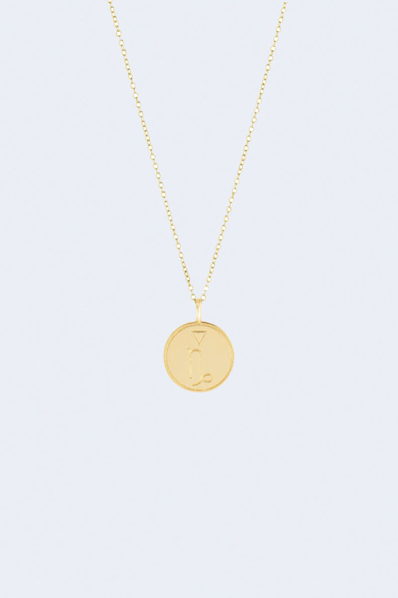 Capricorn Pendant Necklace in Yellow Gold