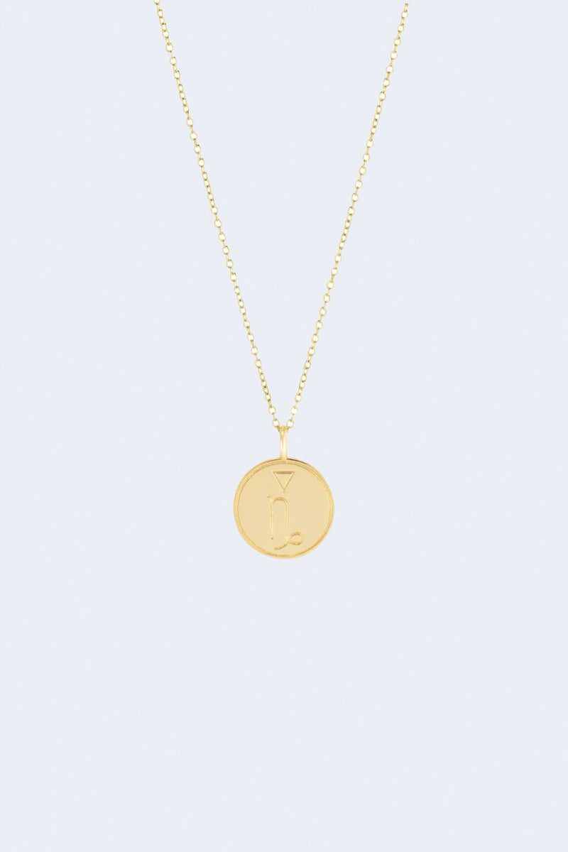 Capricorn Pendant Necklace in Yellow Gold