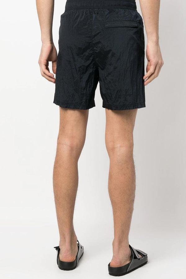 Elastic Waist Swim Short in Navy Blue