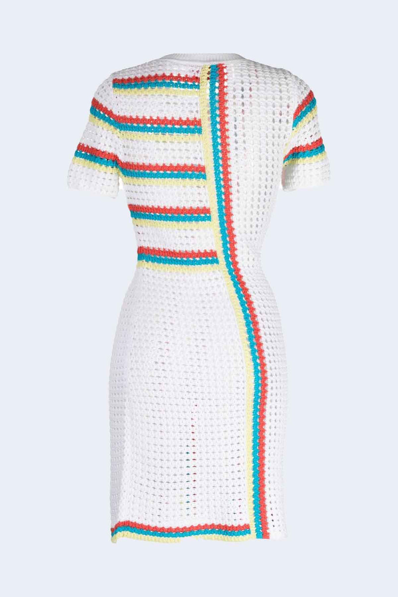 The Mini June Dress in Coral Orange/Banana/Keys Blue