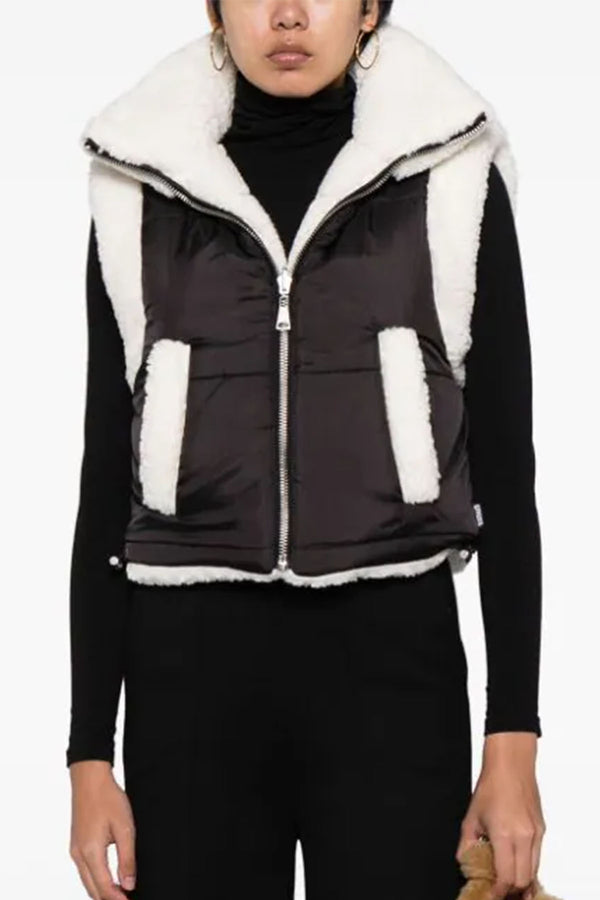 Alex Reversible Vest in Noir/Ivory