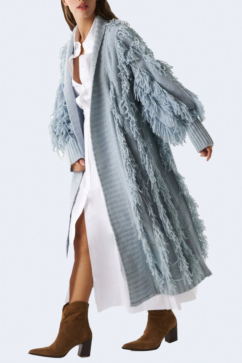 Boulogne Cashmere Knitcoat in Pale Sky