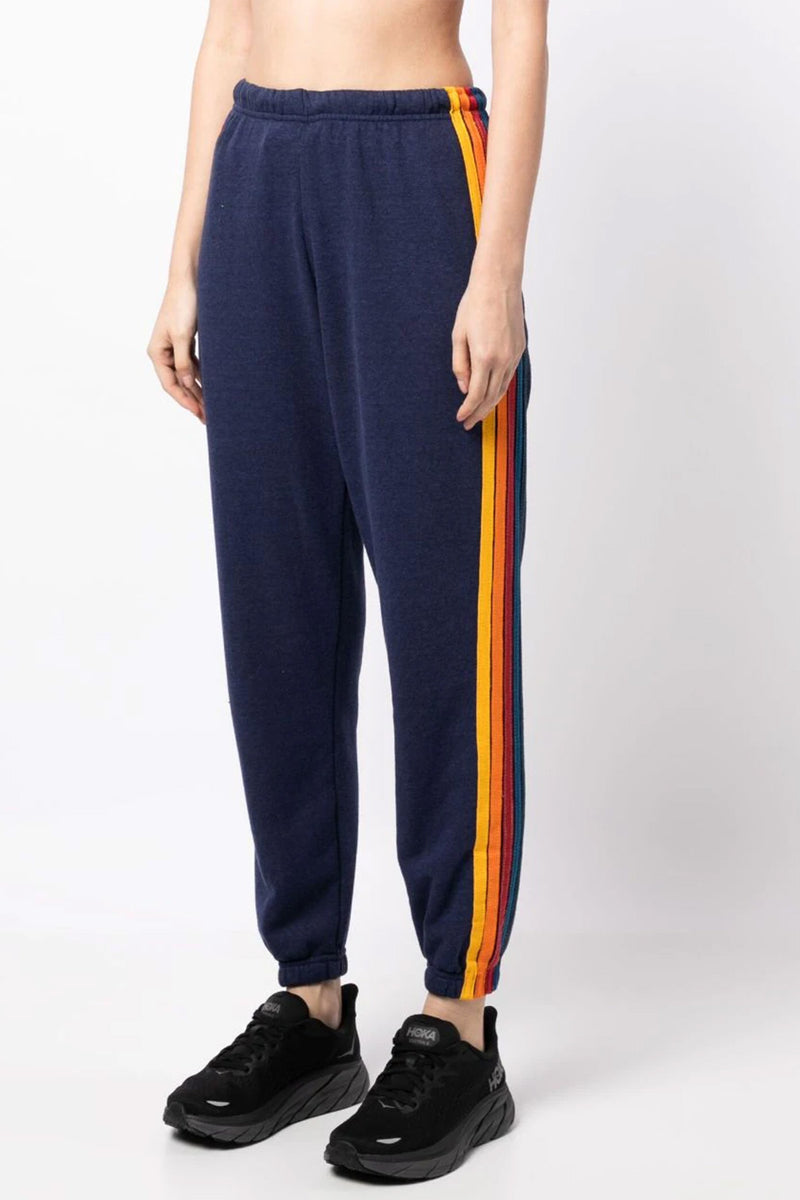 Women's 5 Stripe Sweatpants in Navy