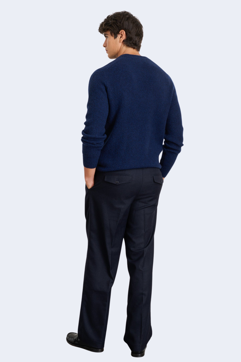 Jordan Sweater In Marled Cashmere in Heather Navy