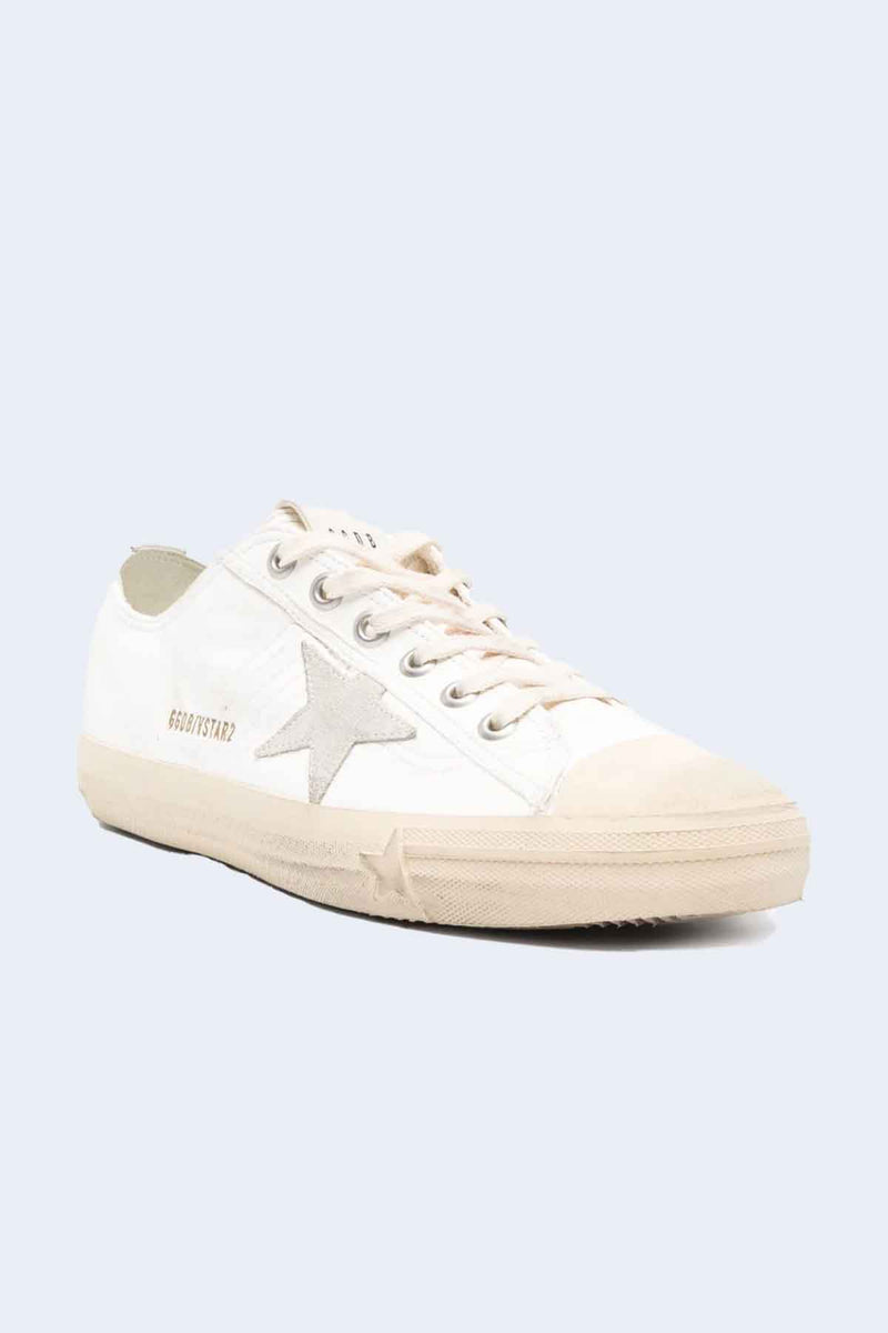 Men's V-Star 2 Nappa Upper Rubber Toe Suede Star And List in White Ice