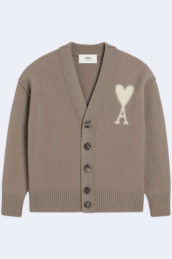 ADC Cardigan in Ash with Off-White