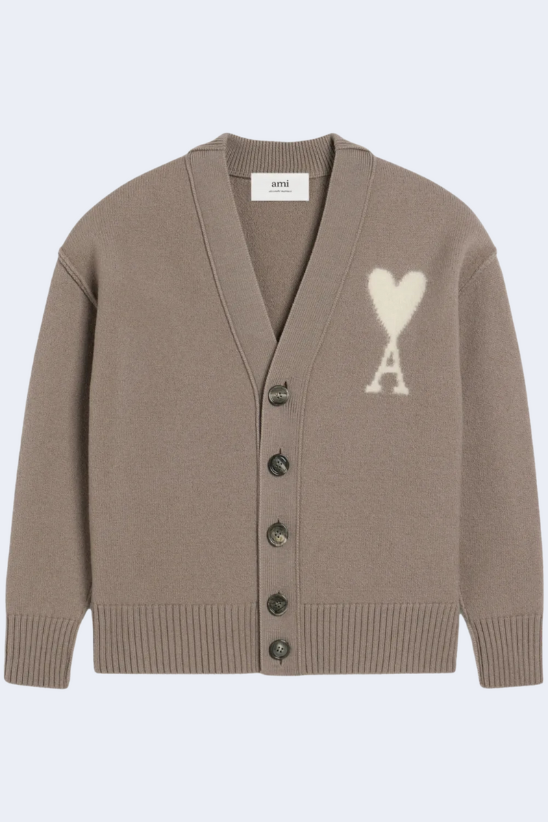 ADC Cardigan in Ash with Off-White