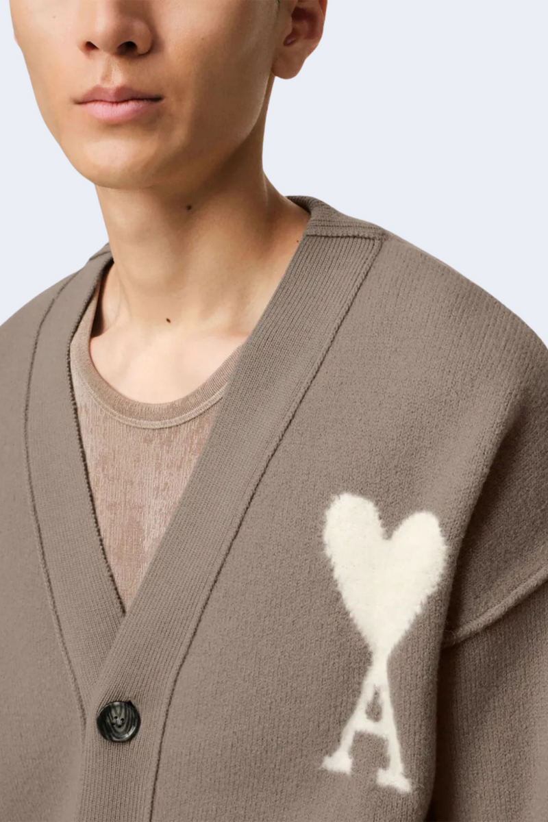 ADC Cardigan in Ash with Off-White