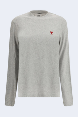 Red Adc Long Sleeve Tshirt in Heather Ash Grey