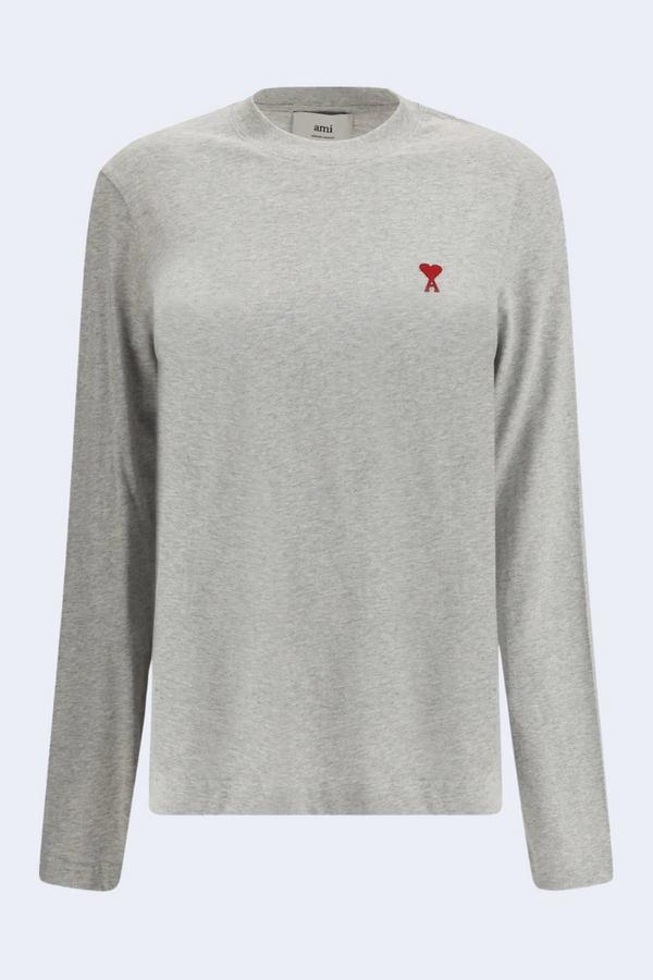 Red Adc Long Sleeve Tshirt in Heather Ash Grey