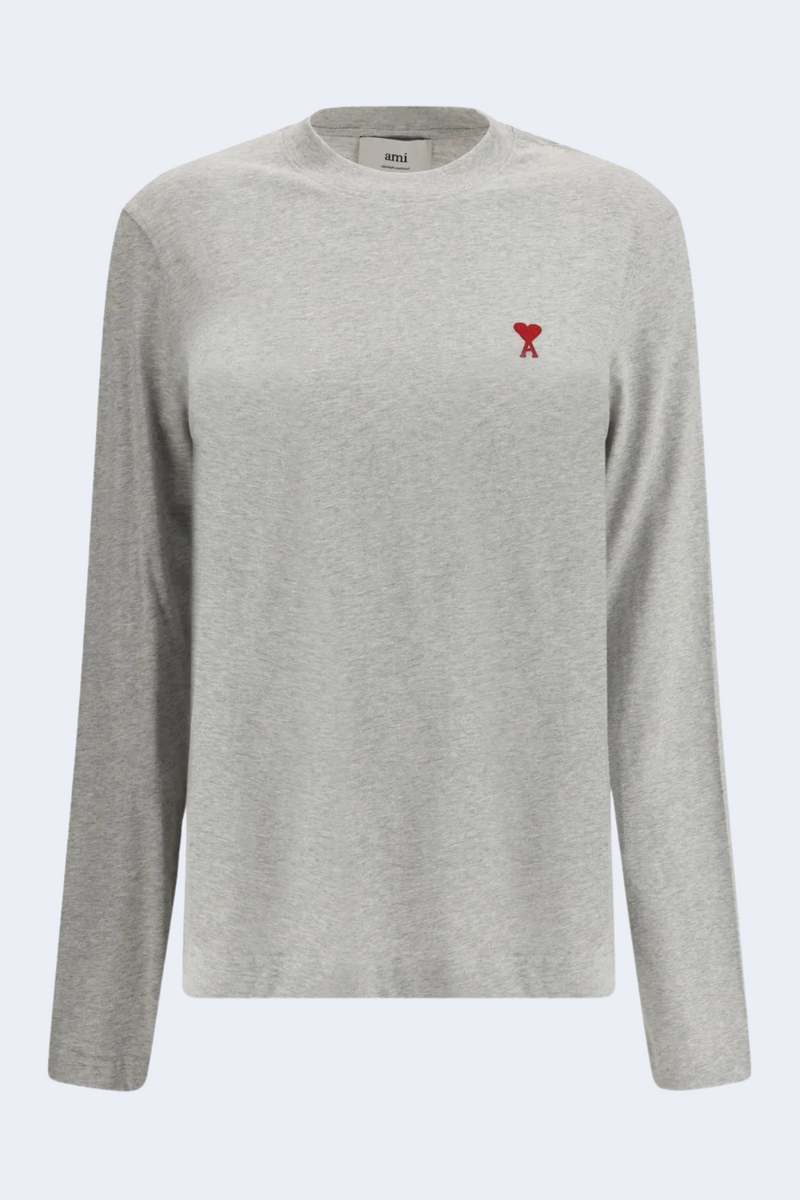 Red Adc Long Sleeve Tshirt in Heather Ash Grey