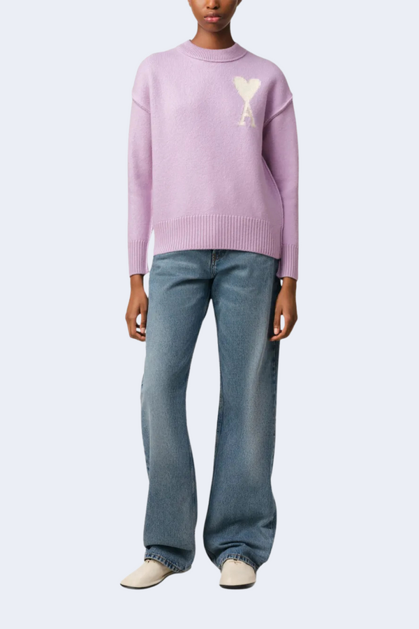 Off White Adc Sweater in Lila/Ecru