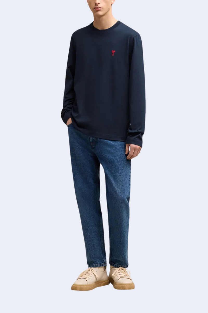 Red Adc Long Sleeve Tshirt in Night Blue