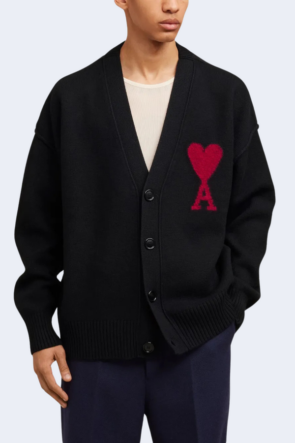 ADC Cardigan in Black with Red