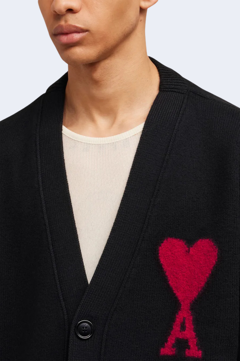 ADC Cardigan in Black with Red
