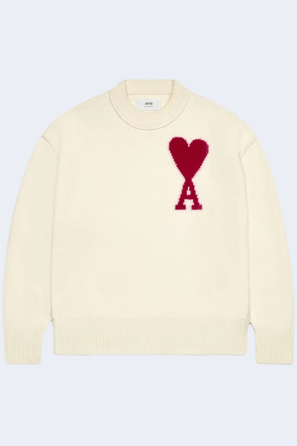 ADC Sweater in Off-White with Red