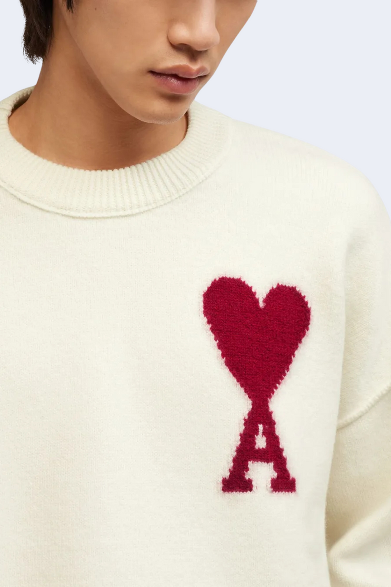 ADC Sweater in Off-White with Red