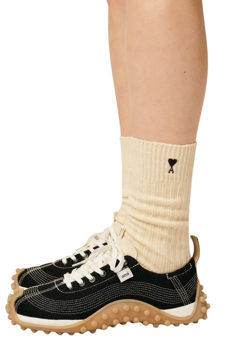 Ami 3-Pack Cotton Blend Sock in Ecru/Gris/Noir