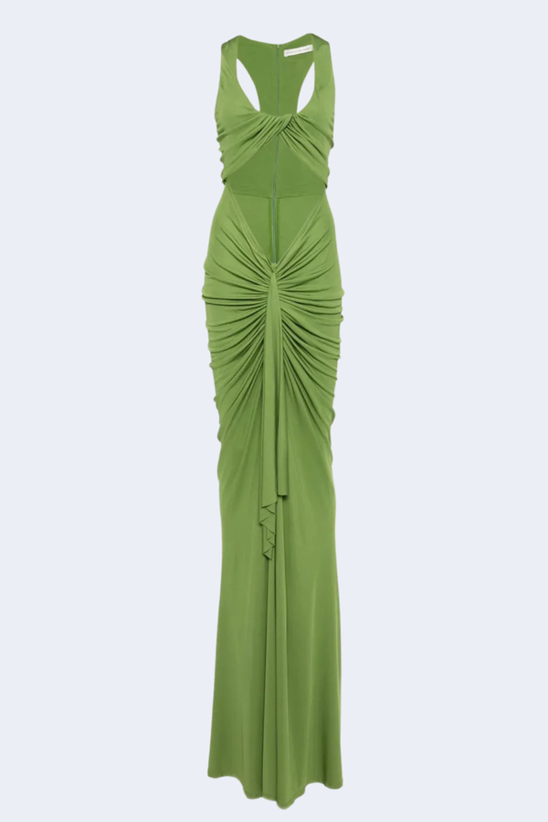 Vivenda Drape Front Dress in Cactus